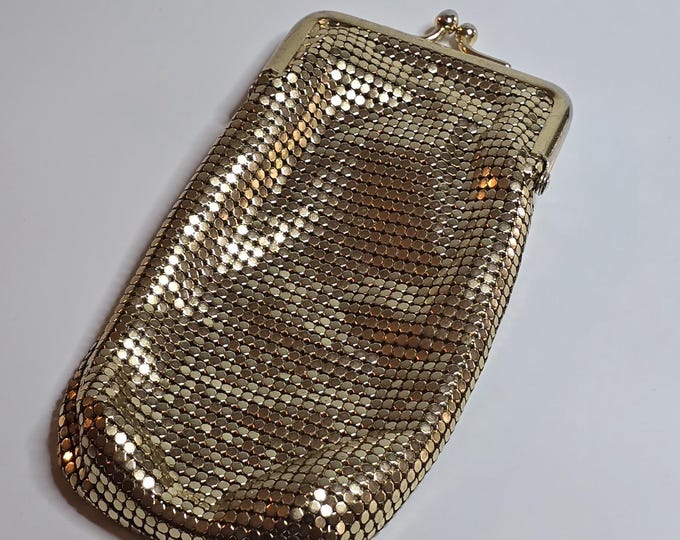 Whiting & Davis Gold Mesh Eyeglass Case Pouch