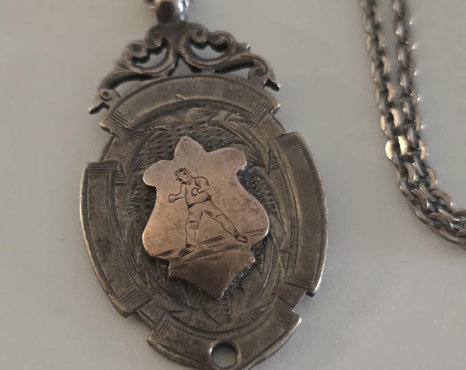Antique Sterling Silver 1921 Boxing Champion Medal GWVA