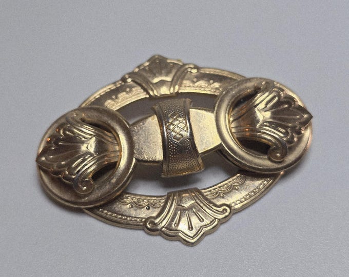 CORO Double Spinner Locket Brooch Unsigned Adolph Katz