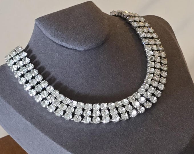 JayFlex Sterling and Crystal Choker Necklace