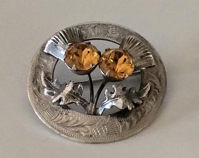 Vintage Sterling Silver Scottish Thistle Brooch