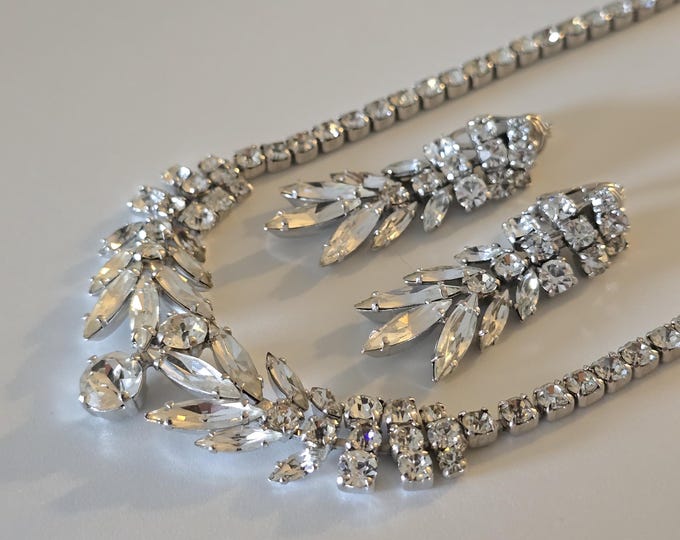 Sherman Clear Swarovski Crystal Demi Parure