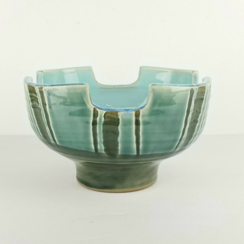 Mid Century Ikebana Vase Pottery Planter Pedestal Japan Etsy