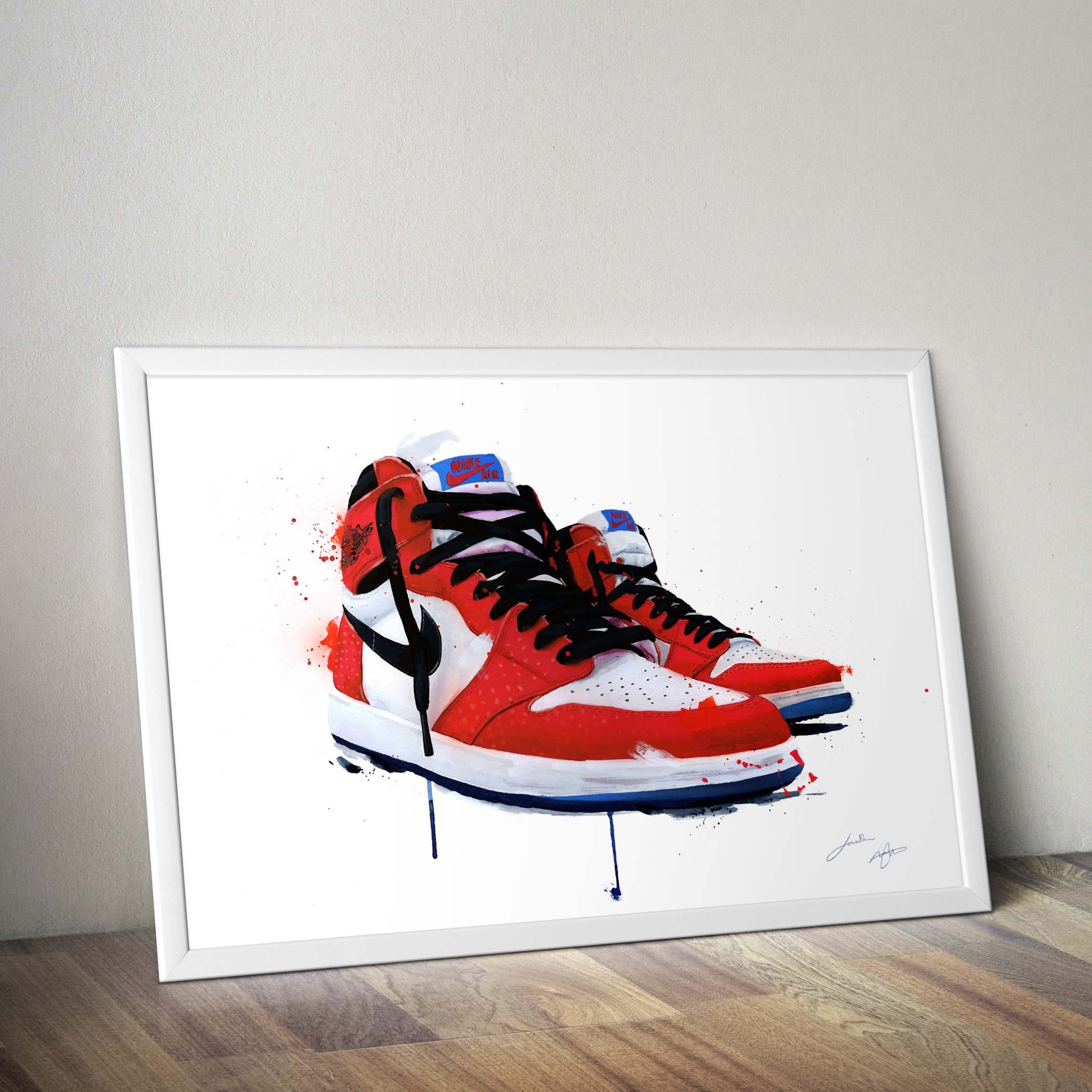 Off-White Jordan 1 Retro Red Wall Art – Hyped Art