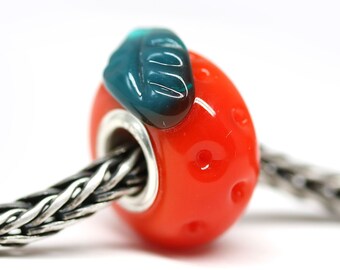 Orange fruit bracelet bead European style charm Vegan jewelry