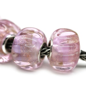 1pc Pink Muranos charm artisan lampwork large hole bead European style bracelet