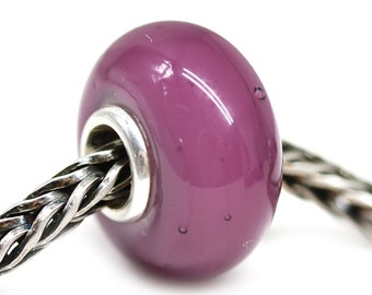 Purple Murano glass charm European style bracelet bead Large hole beads Lampwork SRA