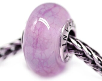 Pink purple Muranos charm Lilac lampwork large hole bead European style bracelet charm