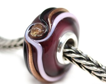 Purple glass Muranos charms Lampwork large hole beads European style bracelet
