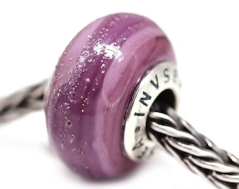 Purple Muranos charms Handmade lampwork large hole beads European style bracelet charm