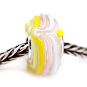 Light pink European bracelet charm Murano glass large hole bead BHB, European style jewelry