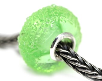 Verre vert Charme de Muranos Bracelet fait à la main perle de sucre de style européen grand trou perle de sucre