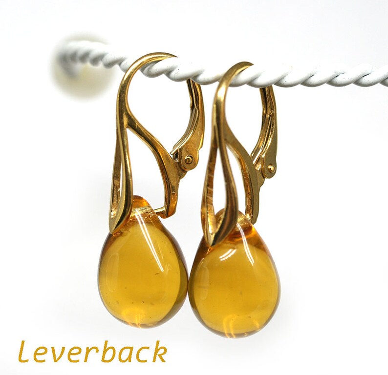 Yellow teardrop earrings Yellow glass earrings Yellow topaz earrings