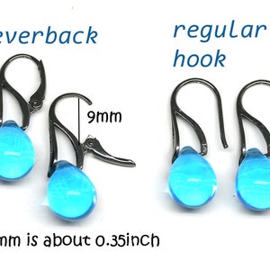 Dark blue earrings Sterling silver Cobalt Blue drop classic teardrop dangle image 7