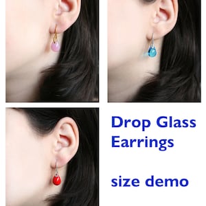 Dark blue earrings Sterling silver Cobalt Blue drop classic teardrop dangle image 3