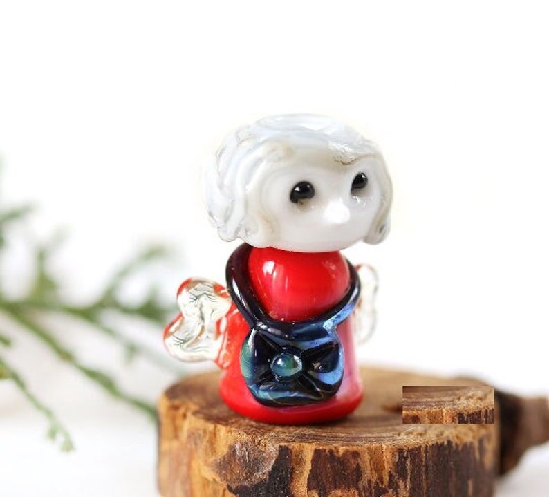 Postman Elf Postman Pixie Elf With Bag Fantasy Figurine Glass Bead Handmade ...