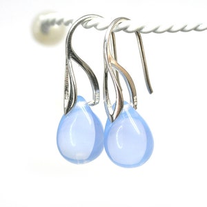 Light blue earrings and necklace Opal blue jewelry