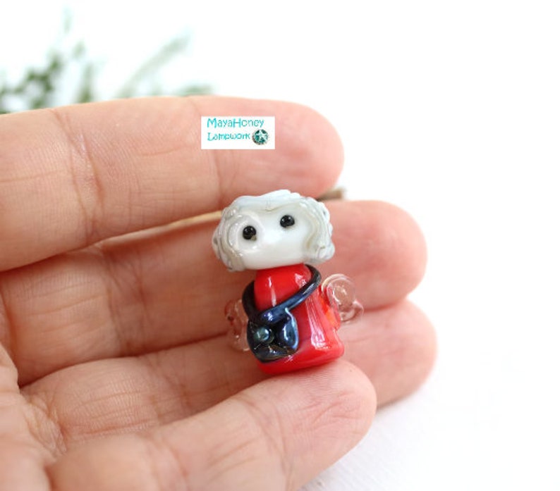 Postman Elf Postman Pixie Elf With Bag Fantasy Figurine Glass Bead Handmade ...