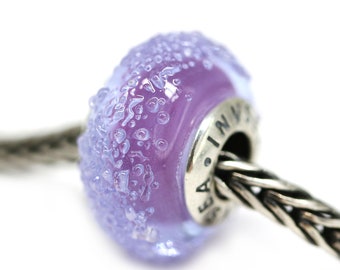 Purple Muranos charms Lilac lampwork large hole beads European style bracelet charm