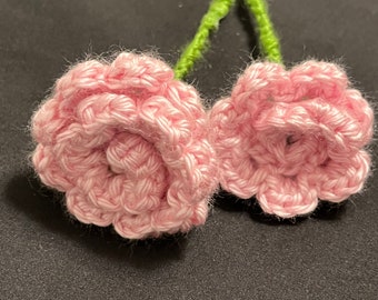 Crochet Stemmed Roses | Set of 2