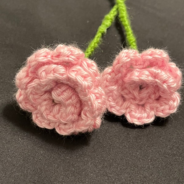 Crochet Stemmed Roses | Set of 2