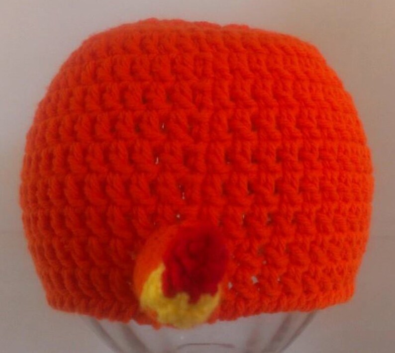 Charmander Pokemon Inspired Crochet Beanie Earflap Hat Pattern ALL sizes Infant Baby Child Youth Teen/Adult image 5