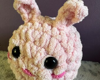 NO SEW Crochet pattern bunny rabbit blanket chunky yarn market prep Easter stuffed animal stuffie plushie NOSEW