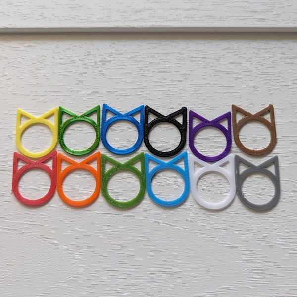 Stitch Markers | Knit Markers | Cat Shaped | Multi-pack