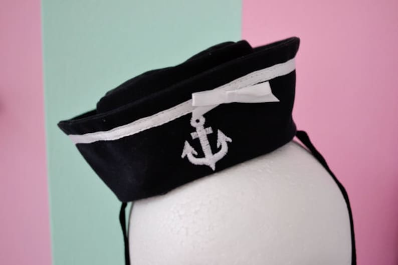 White, black or blue Sailor Lolita Hat image 5