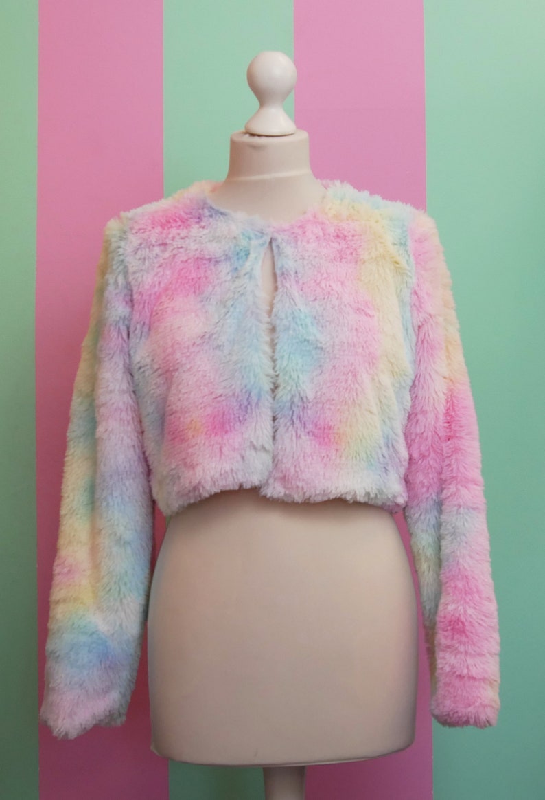 Pastel faux fur jacket