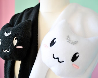 Sailor Moon Luna and Artemis cat scarf