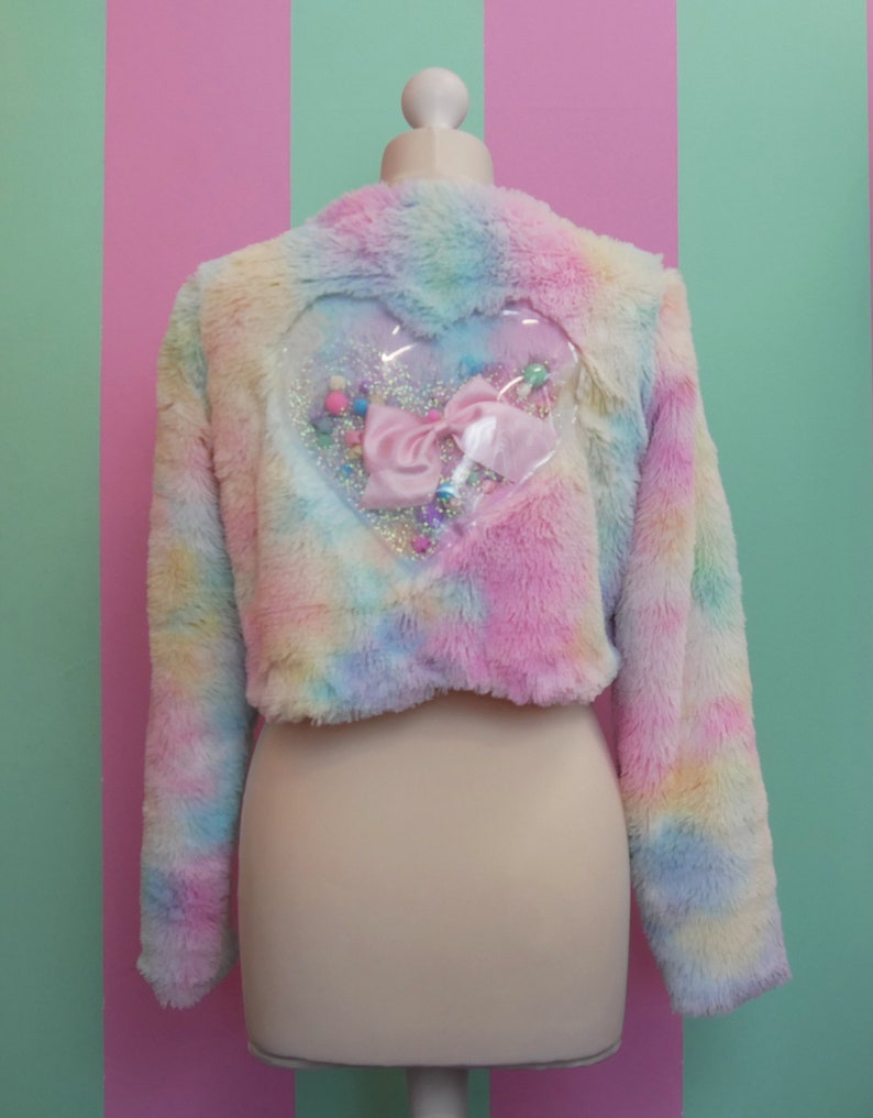 Pastel faux fur jacket