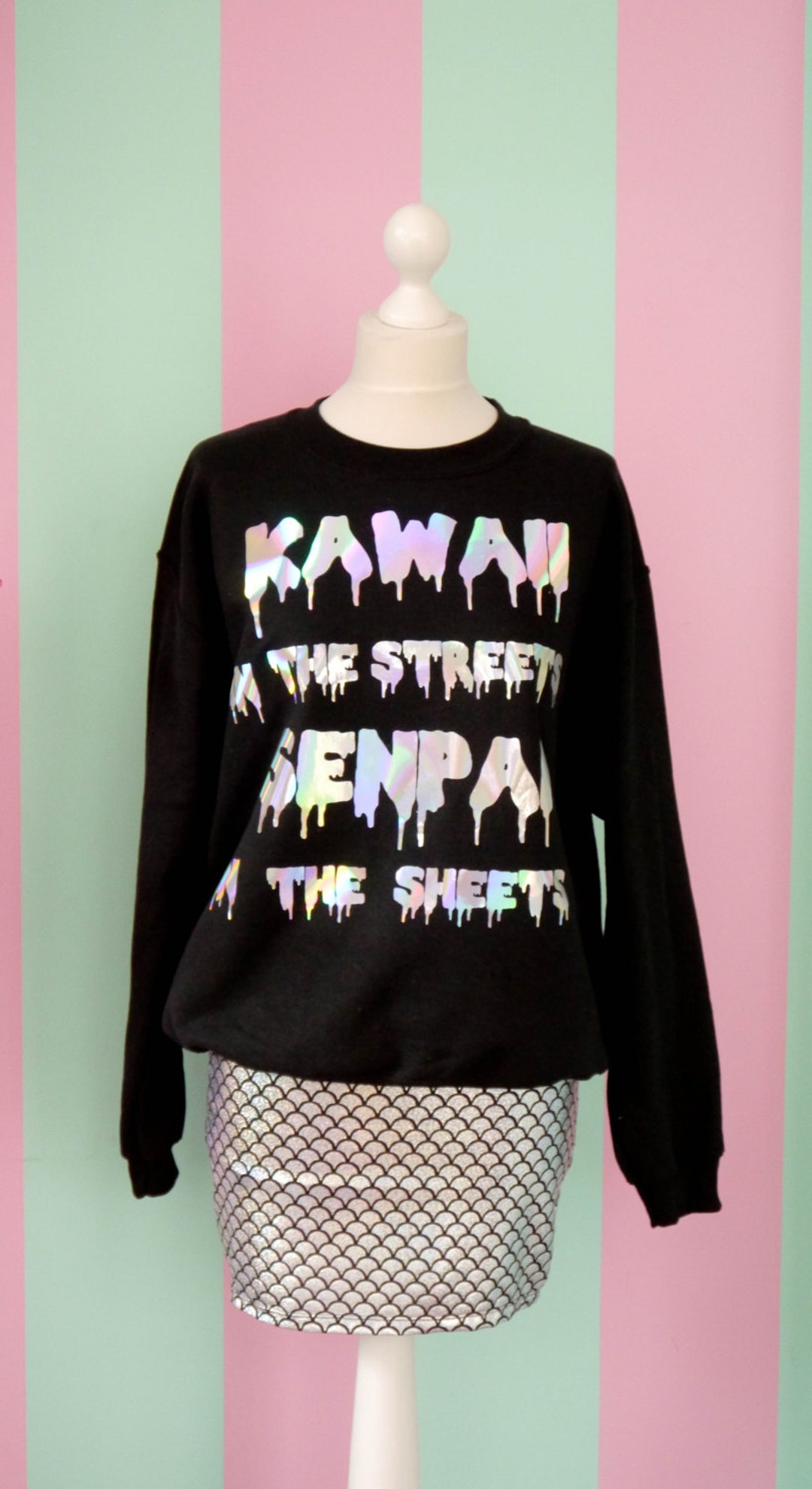 Kawaii In The Streets Senpai In The Sheets Hoodie Kawaii in the Streets Senpai in the Sheets Pullover in Black or Pink - Etsy