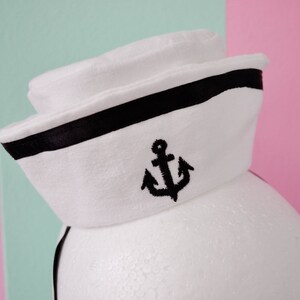 White, black or blue Sailor Lolita Hat image 2