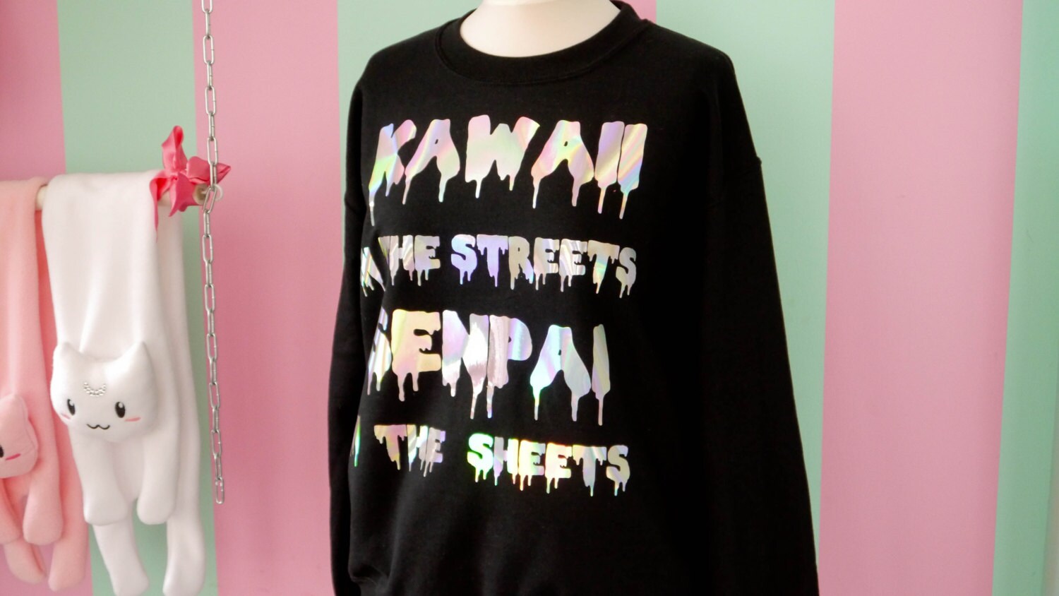 Kawaii In The Streets Senpai In The Sheets Hoodie Kawaii in the Streets Senpai in the Sheets Pullover in Black - Etsy
