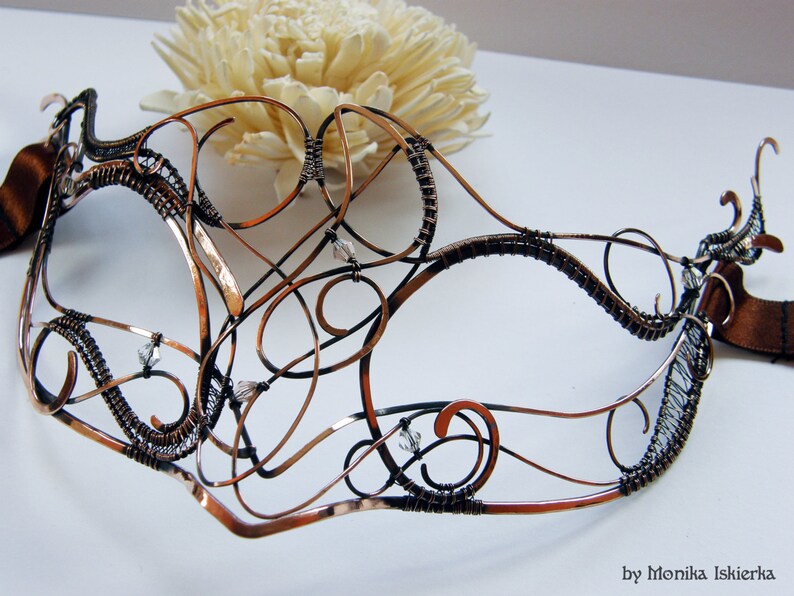 Masquerade Mask I wire wrapped mask handmade copper Etsy