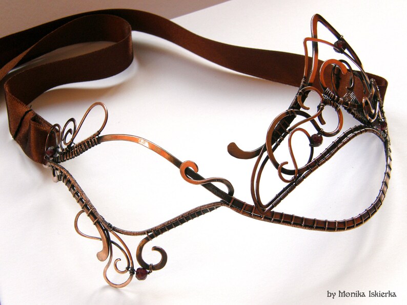 Masquerade Mask II Wire Wrapped Mask Handmade Copper Etsy