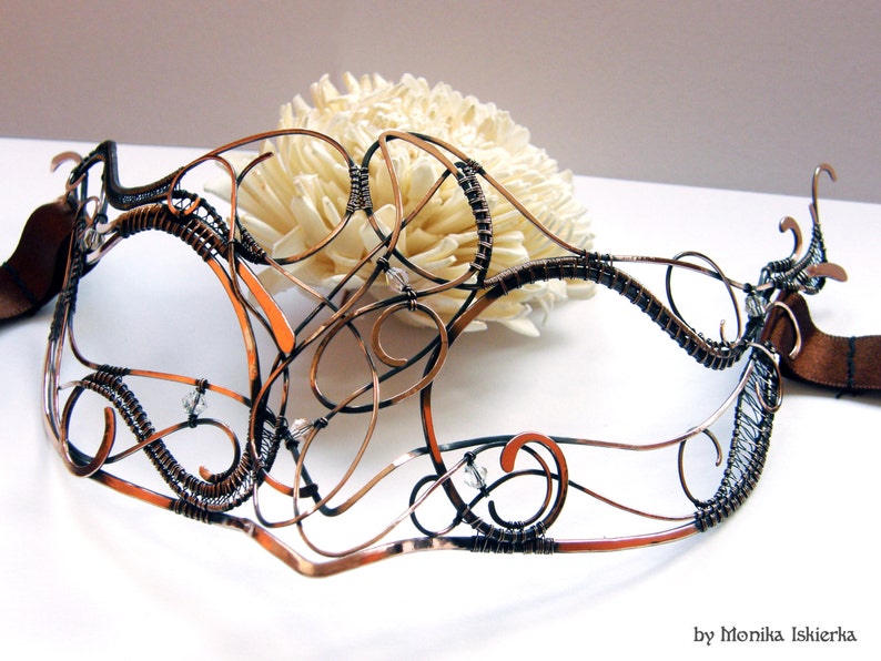 Masquerade Mask I wire wrapped mask handmade copper Etsy