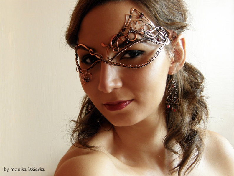Masquerade Mask II Wire Wrapped Mask Handmade Copper Etsy