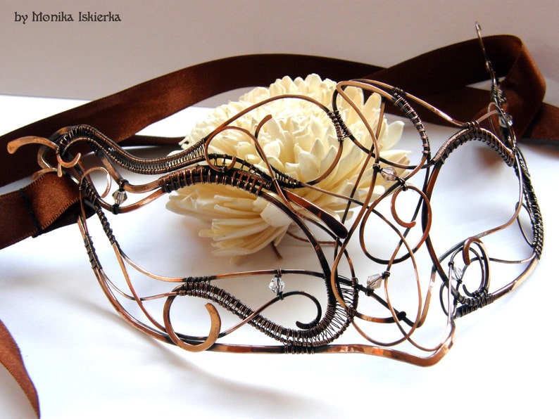 Masquerade Mask I wire wrapped mask handmade copper Etsy