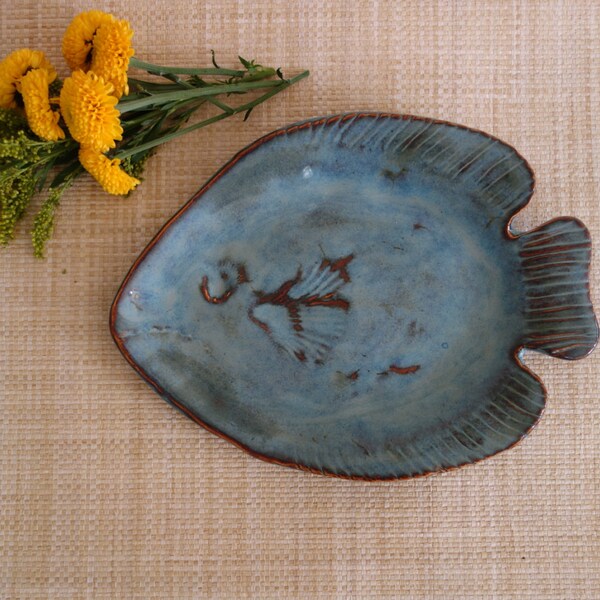 Fish Plate 3 - Handmade Coastal Pottery
