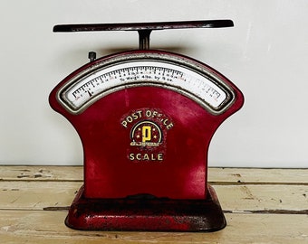 Vintage Rustic Persinware Red Postal Scales