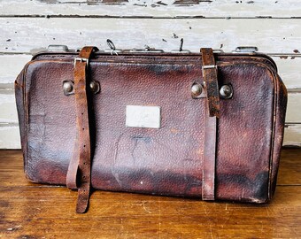Vintage Leather Bookmakers Bag | Bookie Bag | Gladstone Bag.