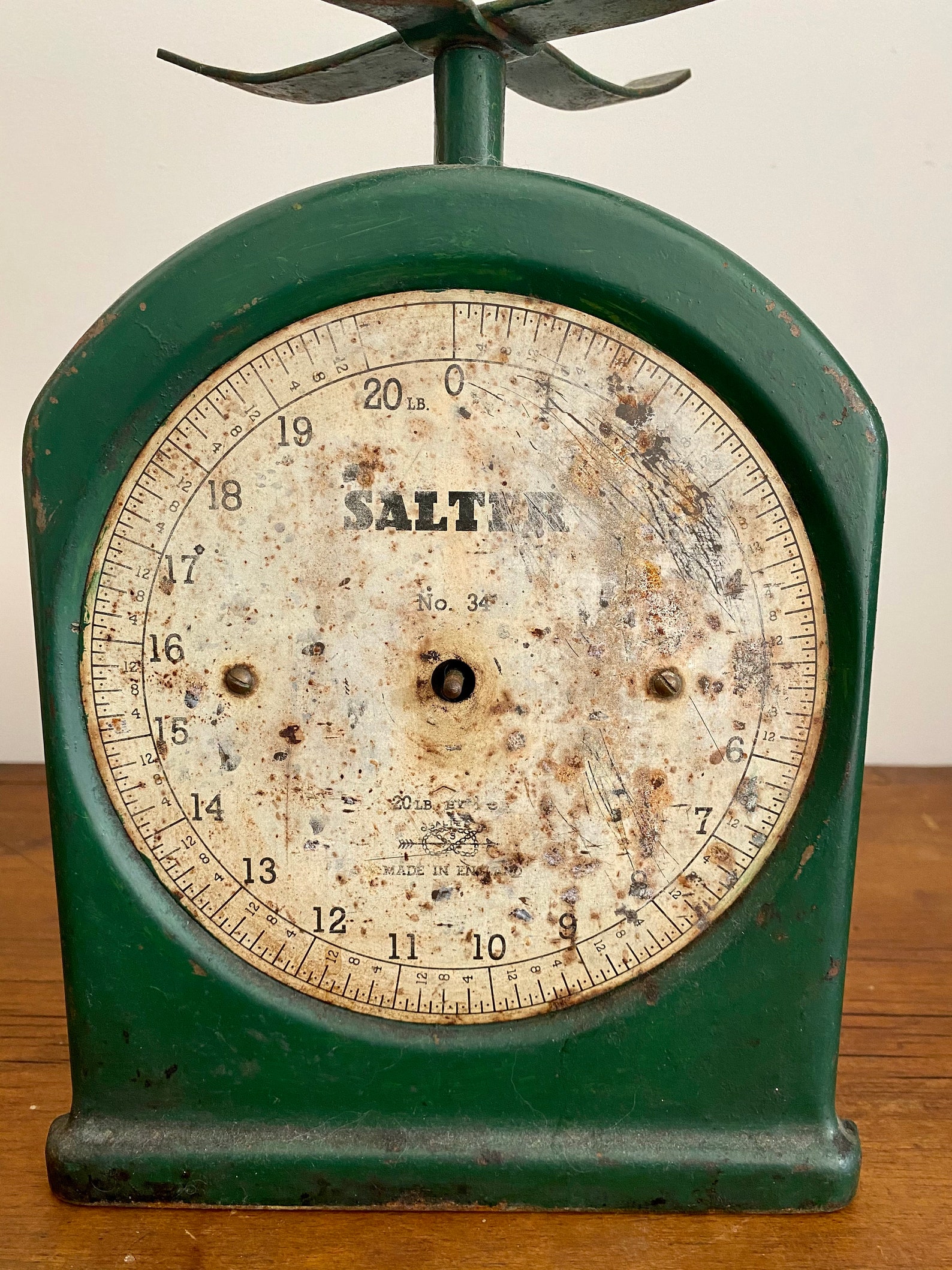 Antique Green Metal Salter Kitchen Scale | Etsy