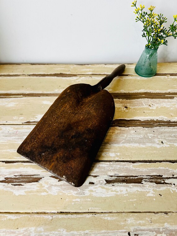 Vintage Rustic Metal Dust Pan With Wooden Handle. Etsy