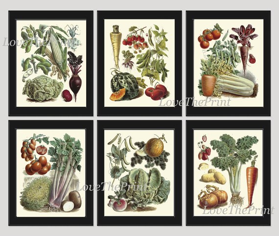 Vegetables Print. Garden. Kitchen Decor. Food Art. 