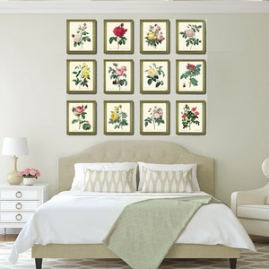 BOTANICAL Print SET of 12 Art Prints Redoute Beautiful French Garden ...