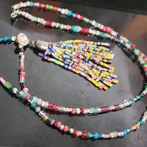 Beaded tassel necklace