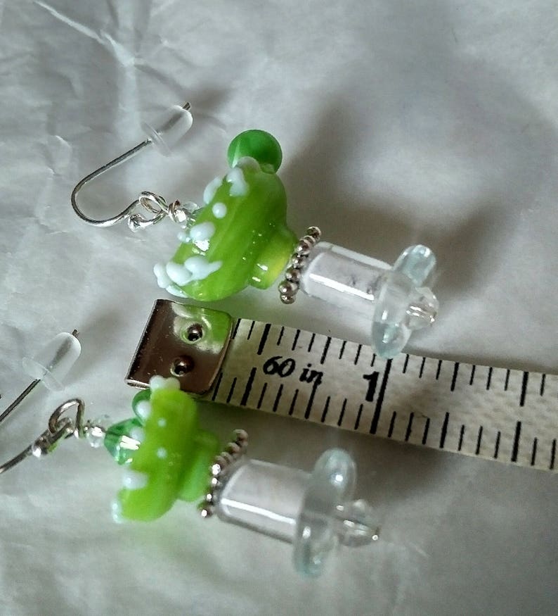 Margarita Earrings Cocktail Beaded Earrings Cocktail Lamp Work Bead