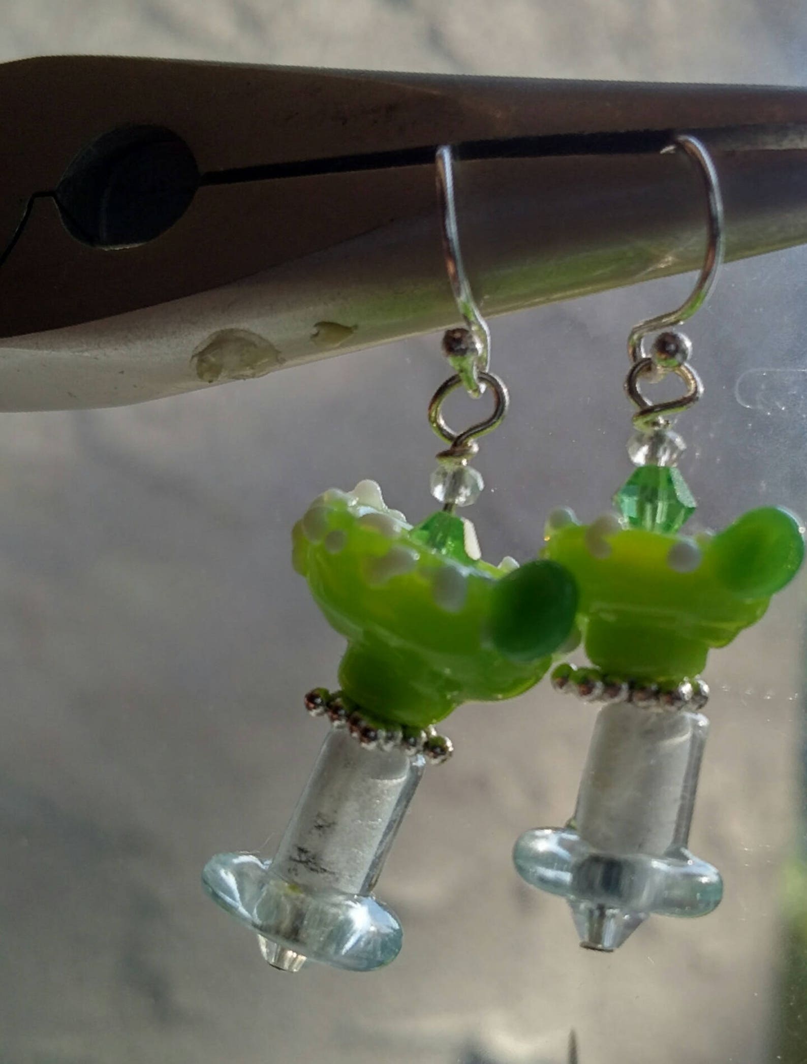 Margarita Earrings Cocktail Beaded Earrings Cocktail Lamp Work Bead